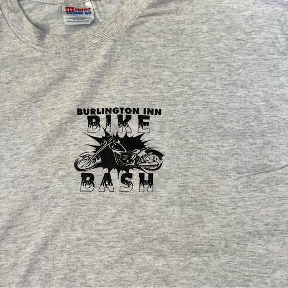 Vintage bike bash shirt mens 2XL gray Burlington inn ride for charity biker y2k - Picture 4 of 11